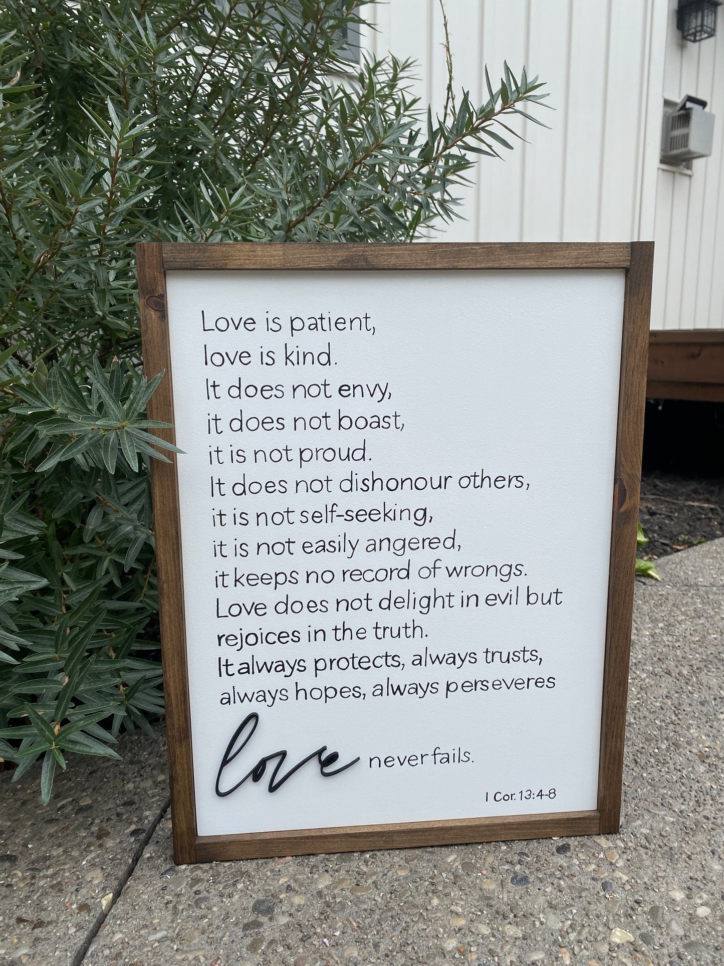 LOVE is patient… | 1 Corinthians 13:4-8 | Wedding sign | Love never fails sign | Scripture Sign