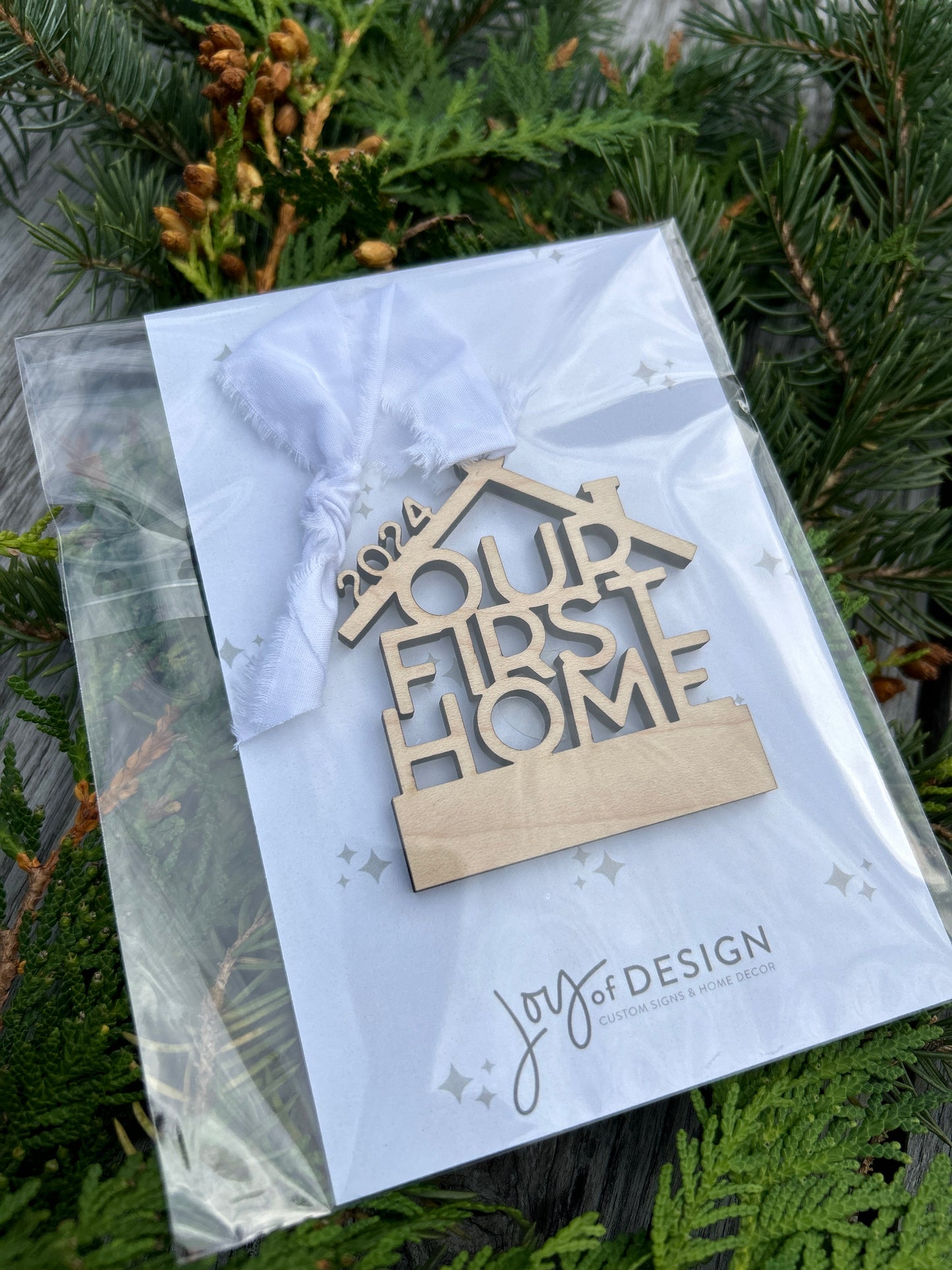 OUR FIRST HOME 2024 or 2025 | Christmas Ornament | Wooden Ornament | Wedding Christmas Ornament