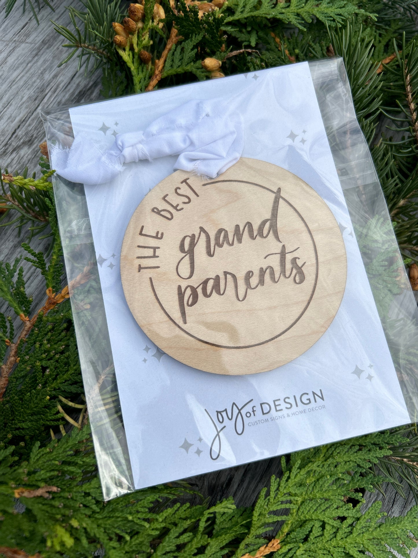 THE BEST grand parents Christmas Ornament | Engraved Christmas Ornament | Grandparent Ornament Gift