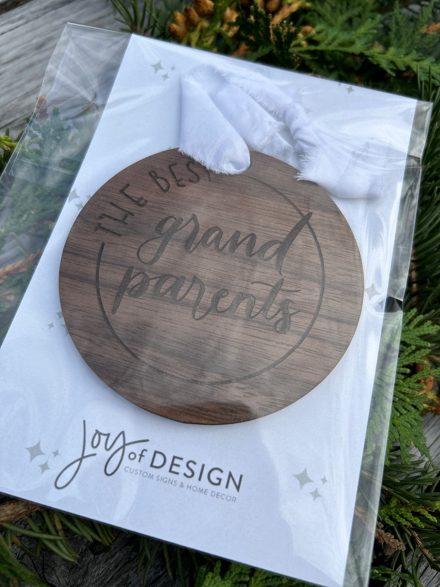 THE BEST grand parents Christmas Ornament | Engraved Christmas Ornament | Grandparent Ornament Gift