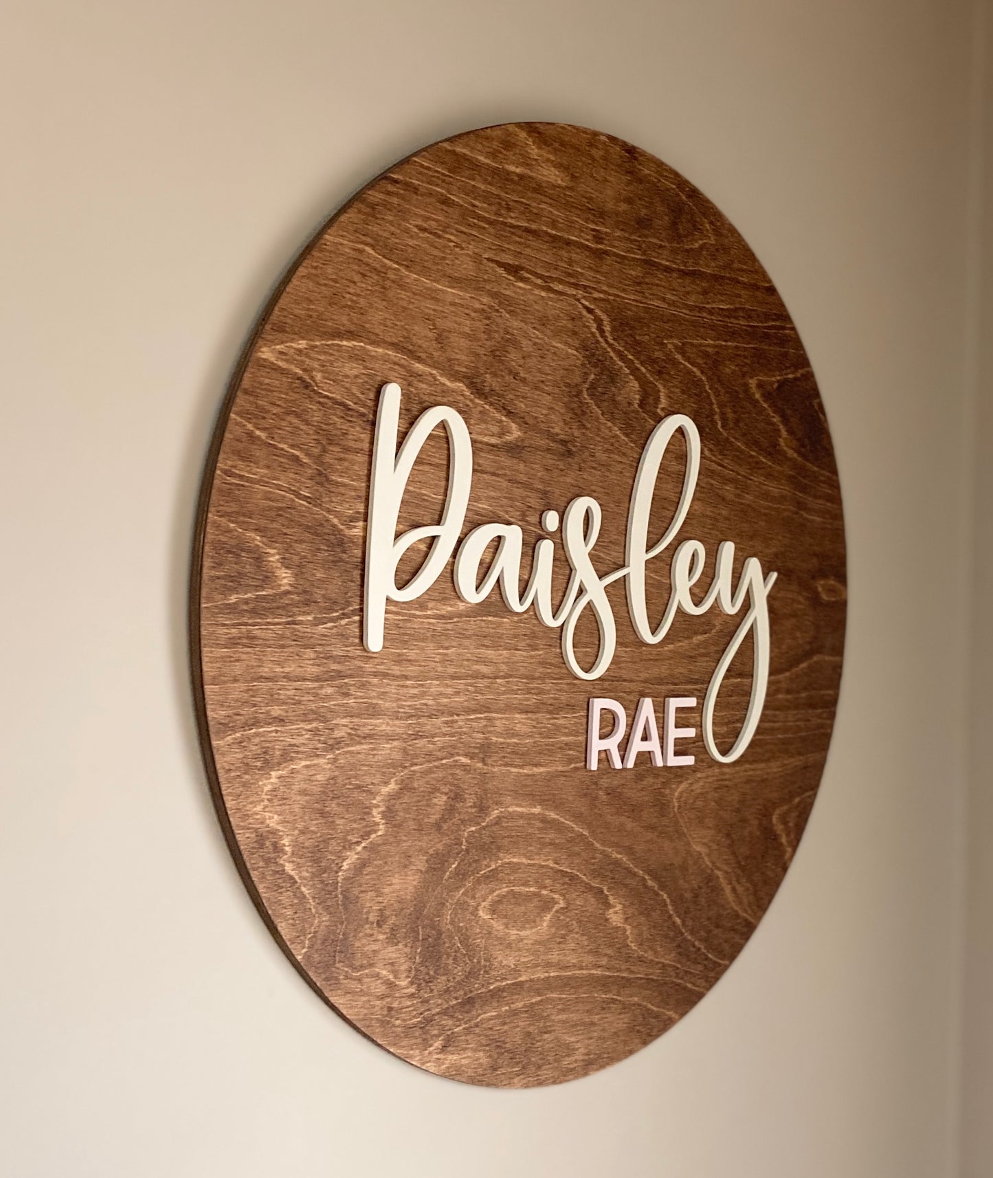 18" Baby Name Round | Nursery Wall Art | Name Round | Lasercut baby name round